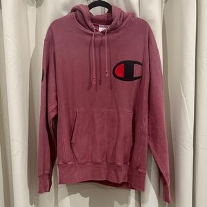 Champion Maroon Hoodie Vintage Reverse Weave Size L Preloved with flaw
